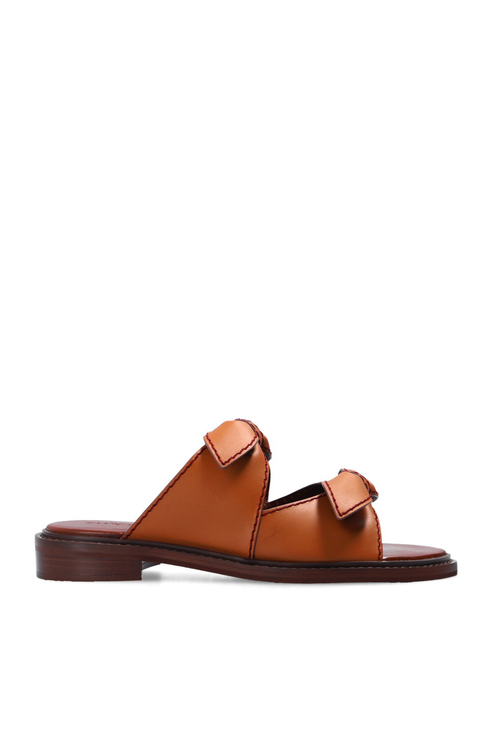 Brown Leather slides with logo See By Chlo Vitkac Spain